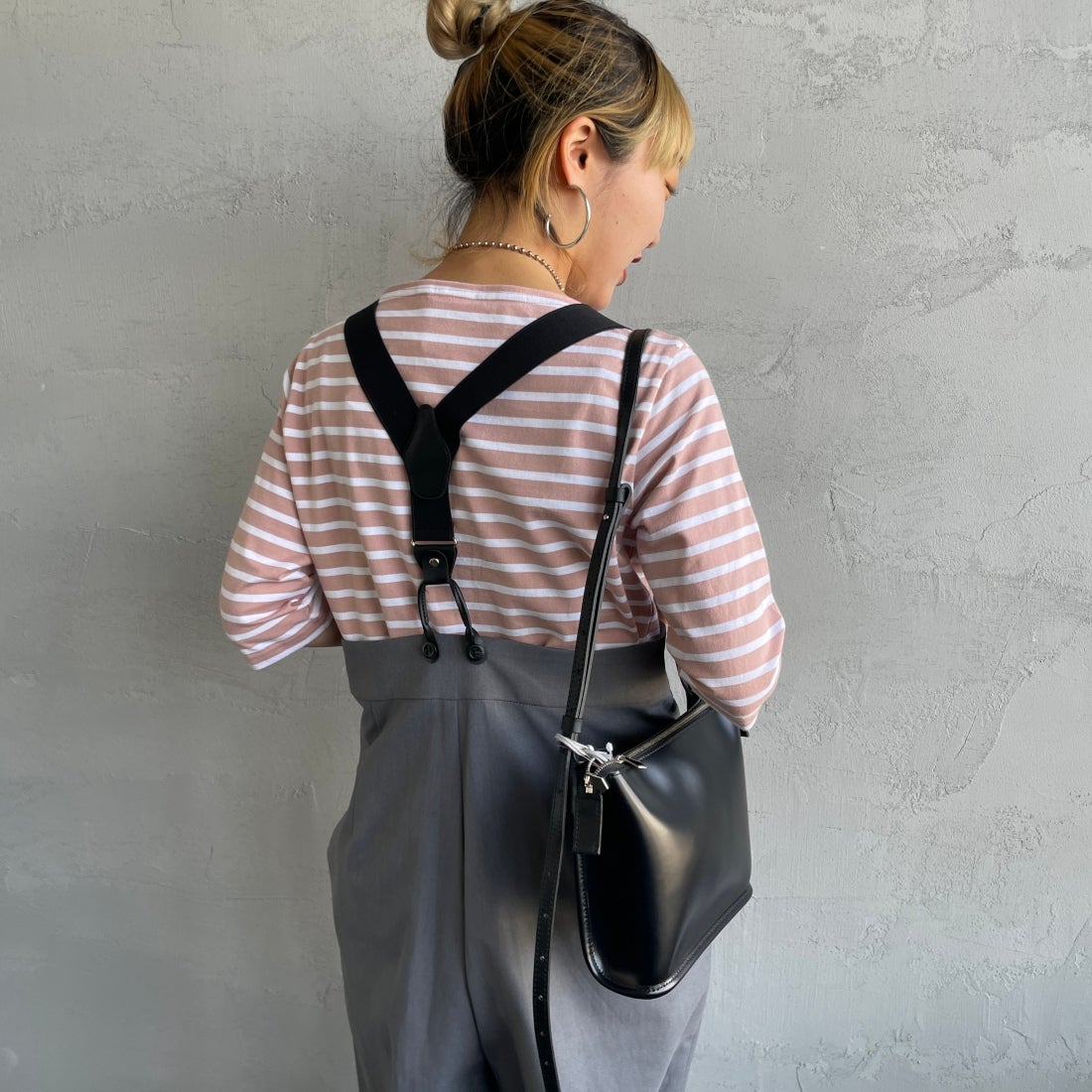 ORCIVAL [オーシバル] ハーフスリーブ ボーダーTシャツ [OR-C0136BFJ] P.PINK/WHT &&モデル身長：156cm 着用サイズ：2&&