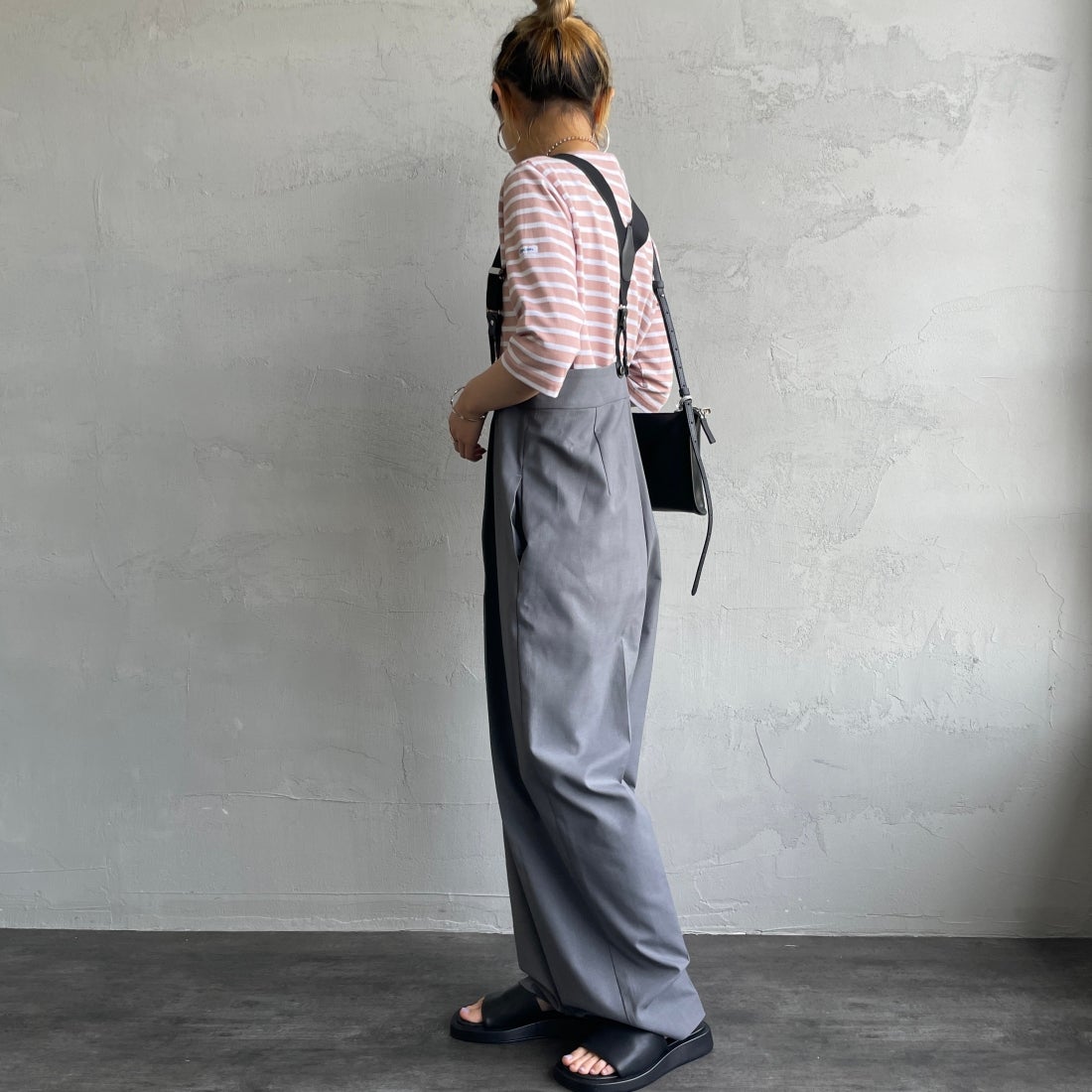 ORCIVAL [オーシバル] ハーフスリーブ ボーダーTシャツ [OR-C0136BFJ] P.PINK/WHT &&モデル身長：156cm 着用サイズ：2&&