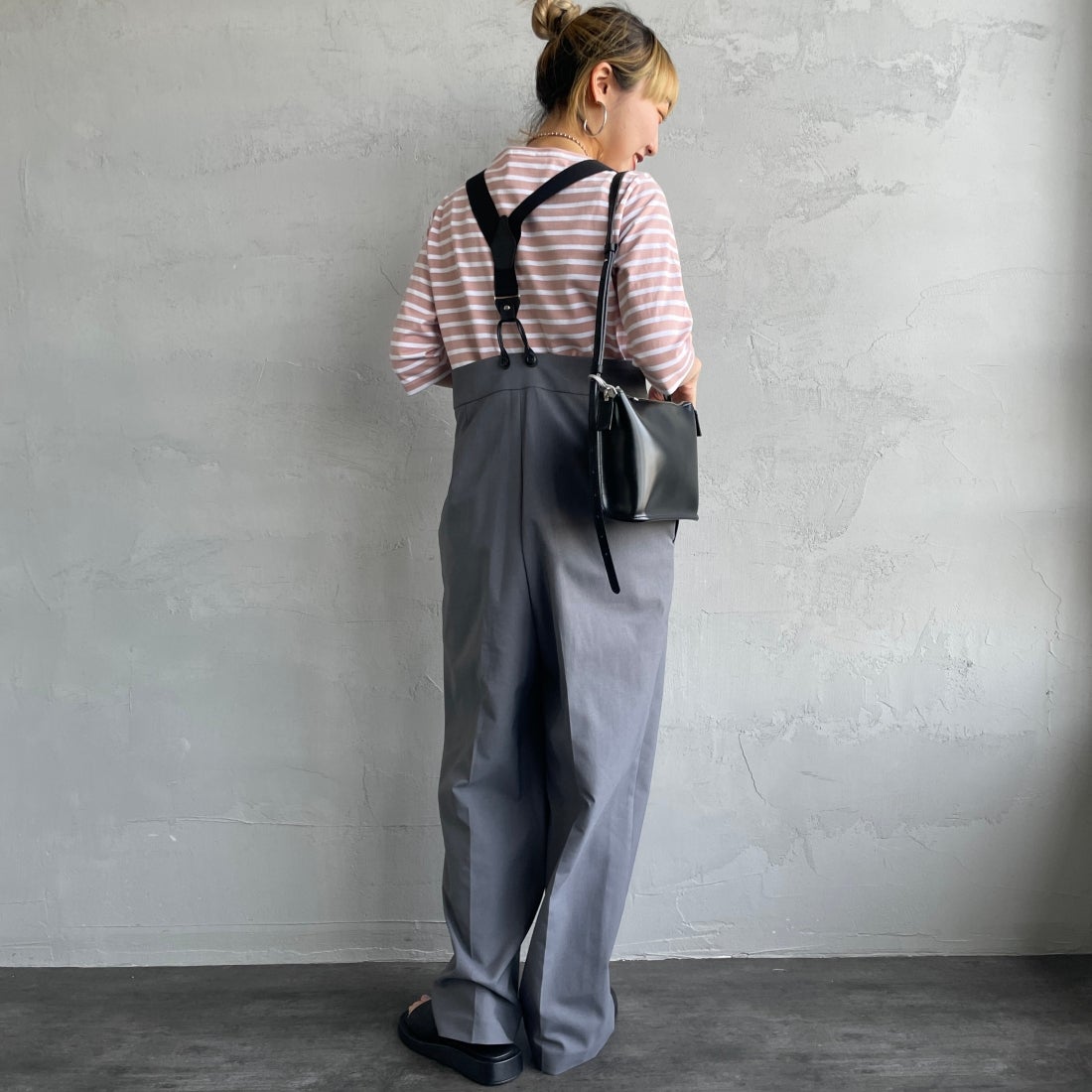 ORCIVAL [オーシバル] ハーフスリーブ ボーダーTシャツ [OR-C0136BFJ] P.PINK/WHT &&モデル身長：156cm 着用サイズ：2&&