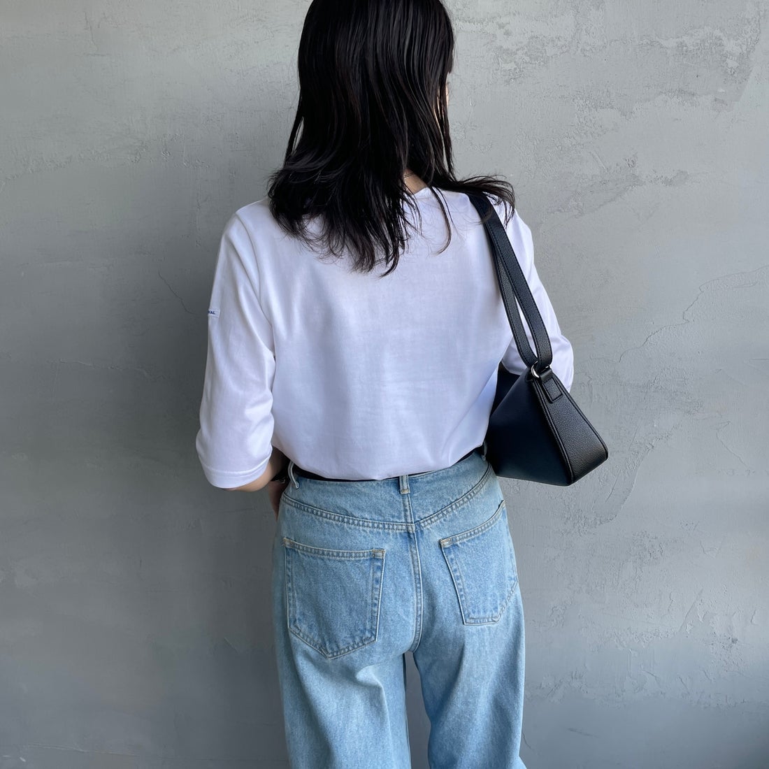 ORCIVAL [オーシバル] ハーフスリーブ ボーダーTシャツ [OR-C0136BFJ] WHITE &&モデル身長：160cm 着用サイズ：2&&