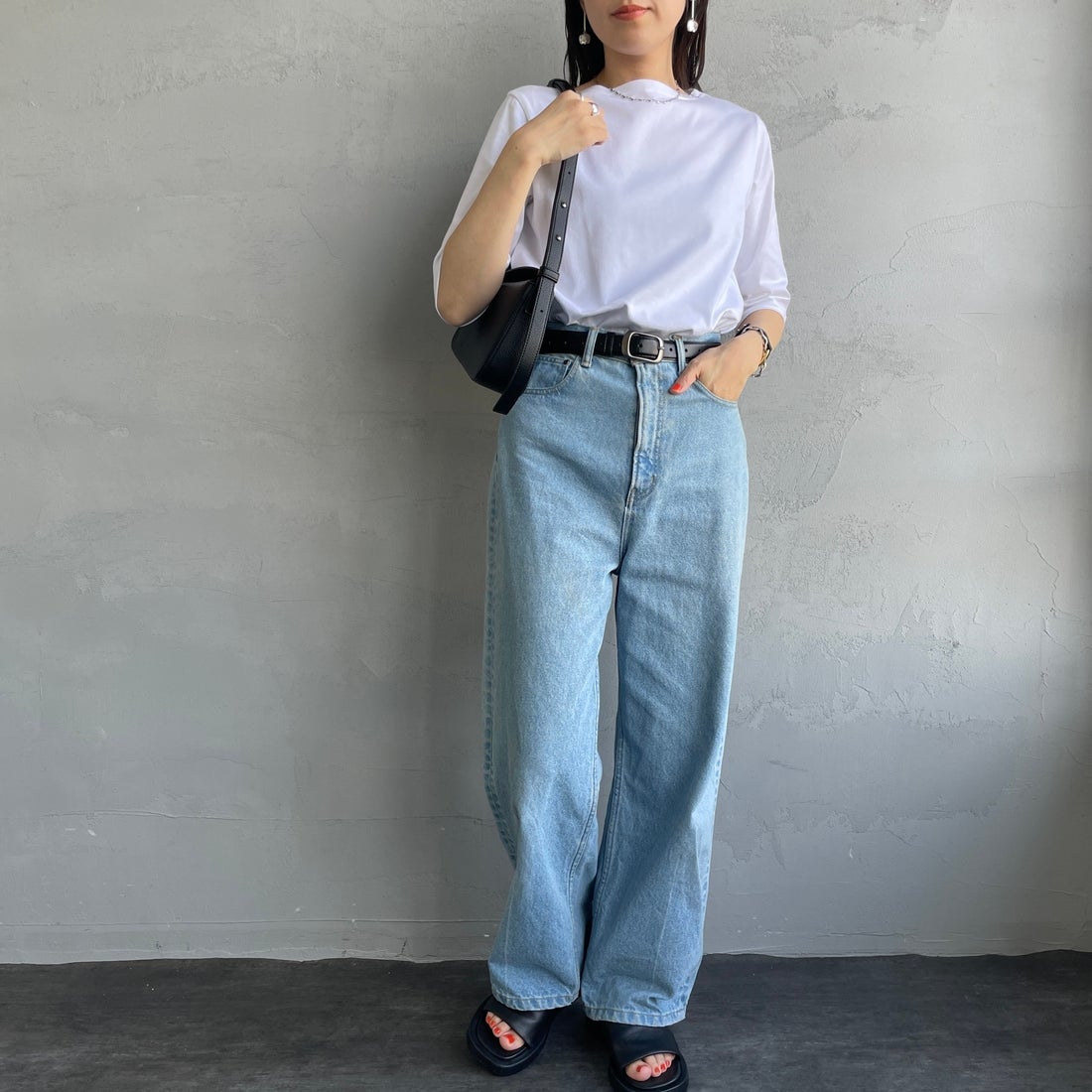 ORCIVAL [オーシバル] ハーフスリーブ ボーダーTシャツ [OR-C0136BFJ] WHITE &&モデル身長：160cm 着用サイズ：2&&