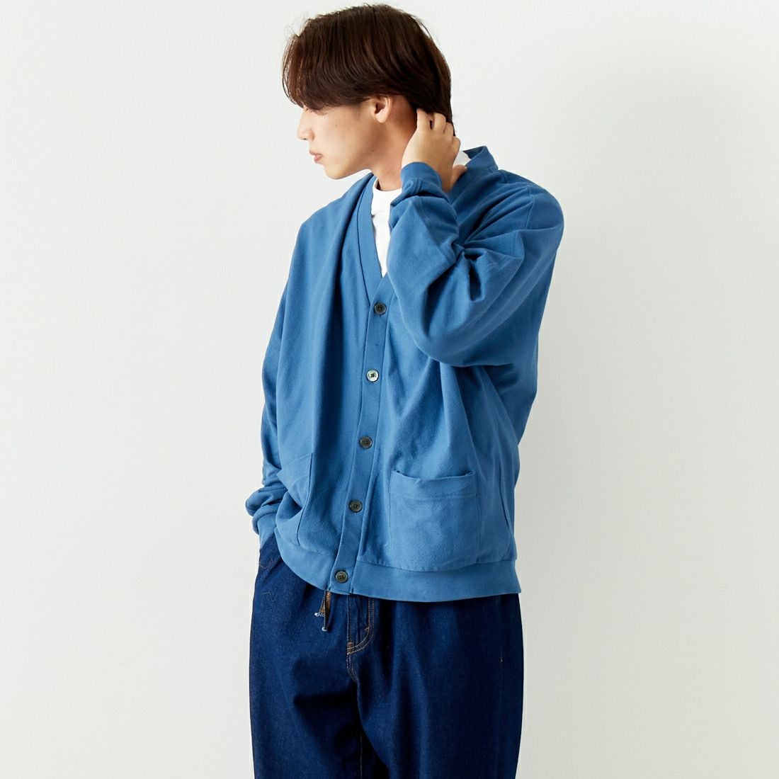 SLICK [スリック] ドライアムンゼン ドルマンスリーブカーディガン [5155843] 225 F.BLUE &&モデル身長：179cm 着用サイズ：2&&