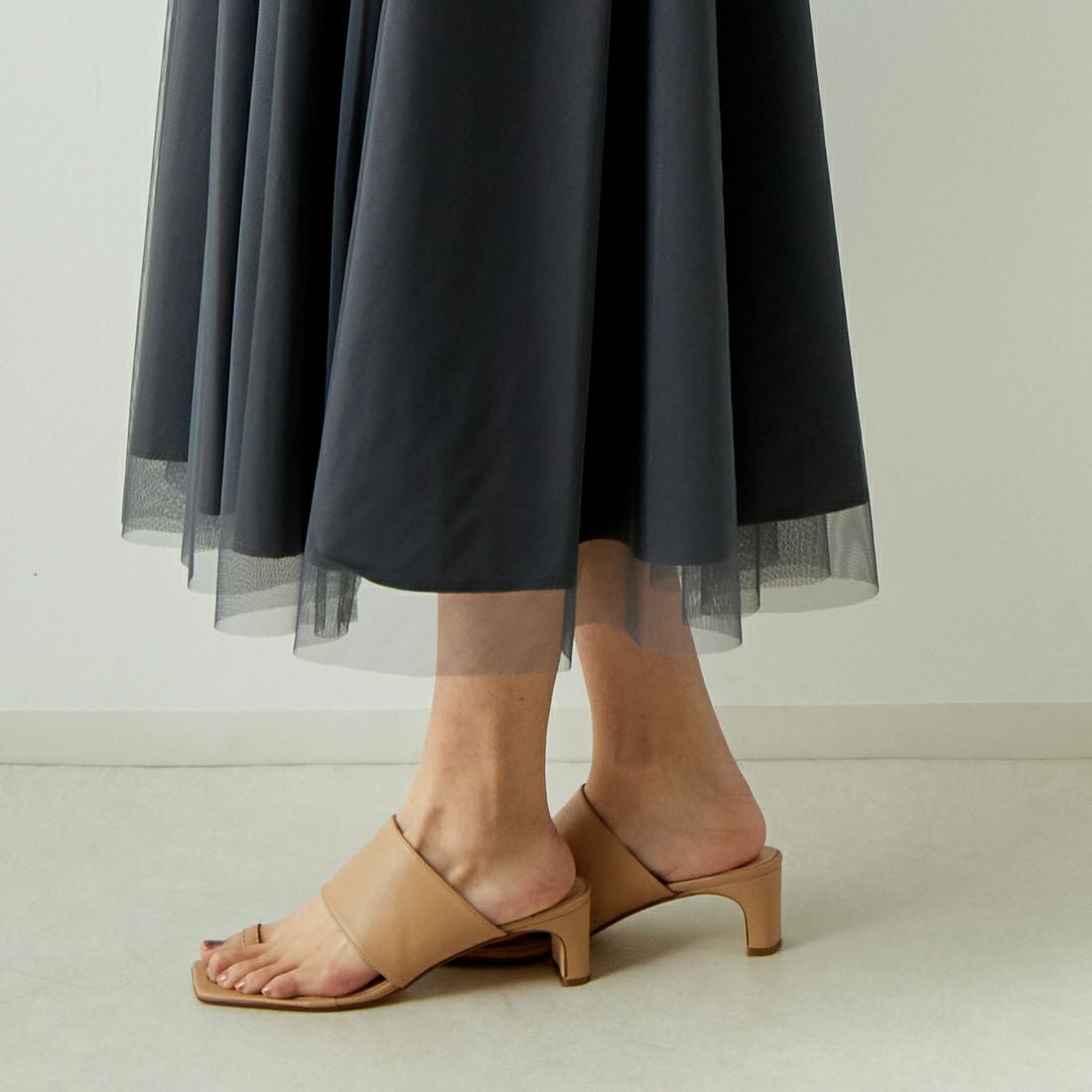 Jeans Factory Clothes [ジーンズファクトリークローズ] チュール切替ワンピース [21241064] 003 ﾁｬｺｰﾙ