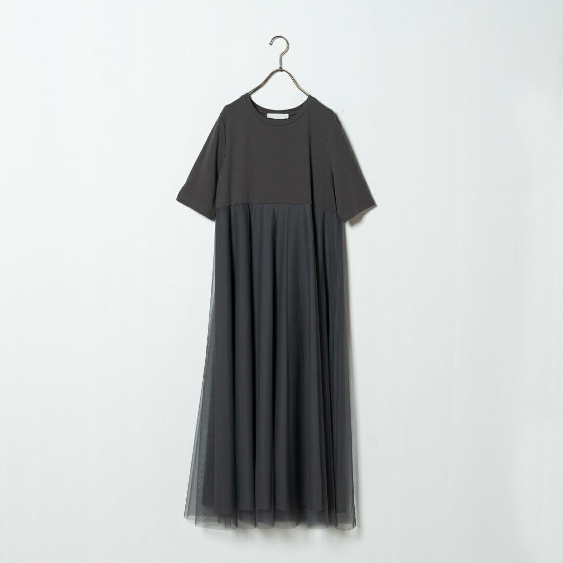 Jeans Factory Clothes [ジーンズファクトリークローズ] チュール切替ワンピース [21241064] 003 ﾁｬｺｰﾙ