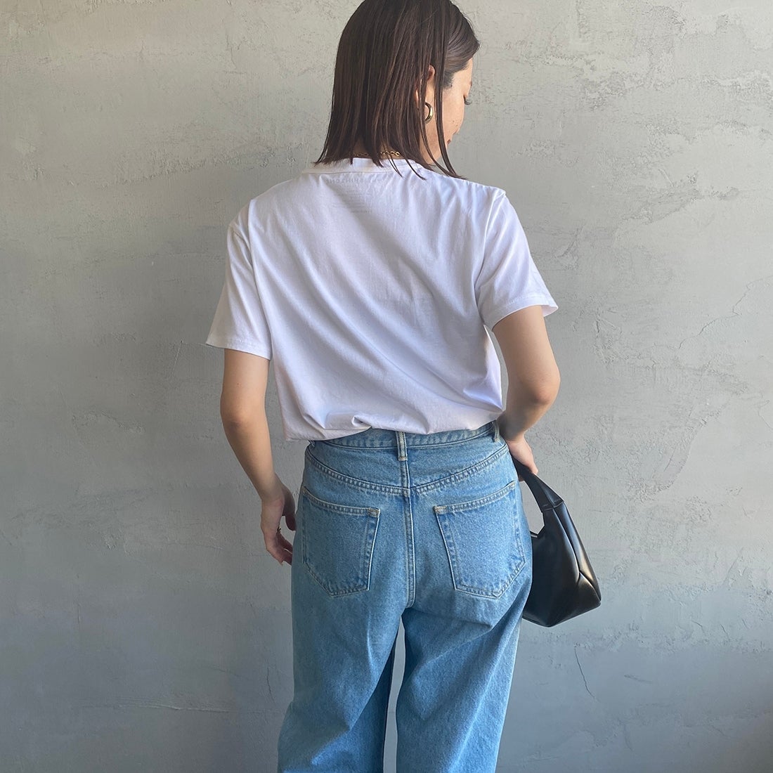 THE SHINZONE [ザ シンゾーン] コットンパックTシャツ [20SMSCU66] 85 W/BORDE &&モデル身長：163cm 着用サイズ：F0&&