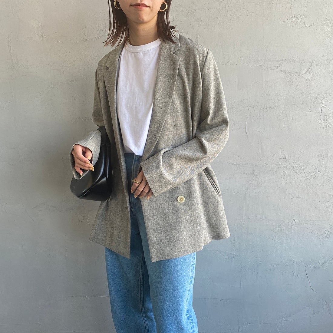 THE SHINZONE [ザ シンゾーン] コットンパックTシャツ [20SMSCU66] 85 W/BORDE &&モデル身長：163cm 着用サイズ：F0&&