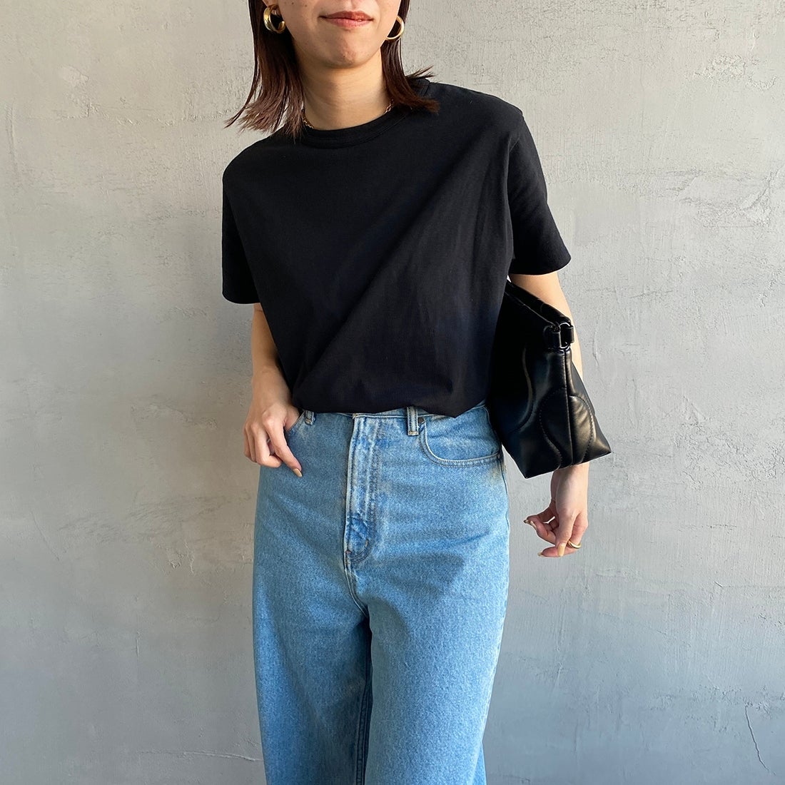 THE SHINZONE [ザ シンゾーン] コットンパックTシャツ [20SMSCU66] 00 MULTI &&モデル身長：163cm 着用サイズ：F0&&