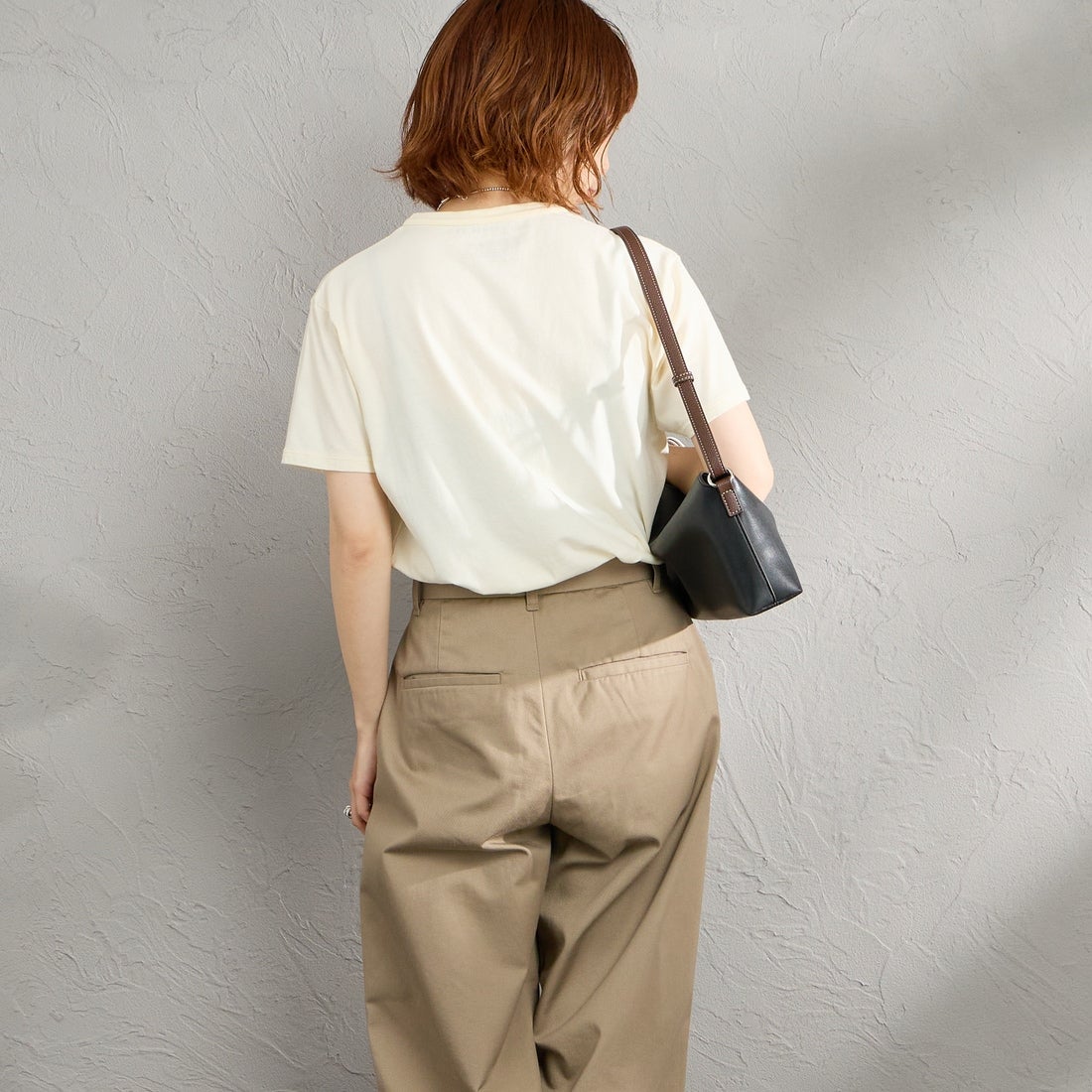 THE SHINZONE [ザ シンゾーン] コットンパックTシャツ [20SMSCU66] 76 MOSS GR &&モデル身長：158cm 着用サイズ：F0&&
