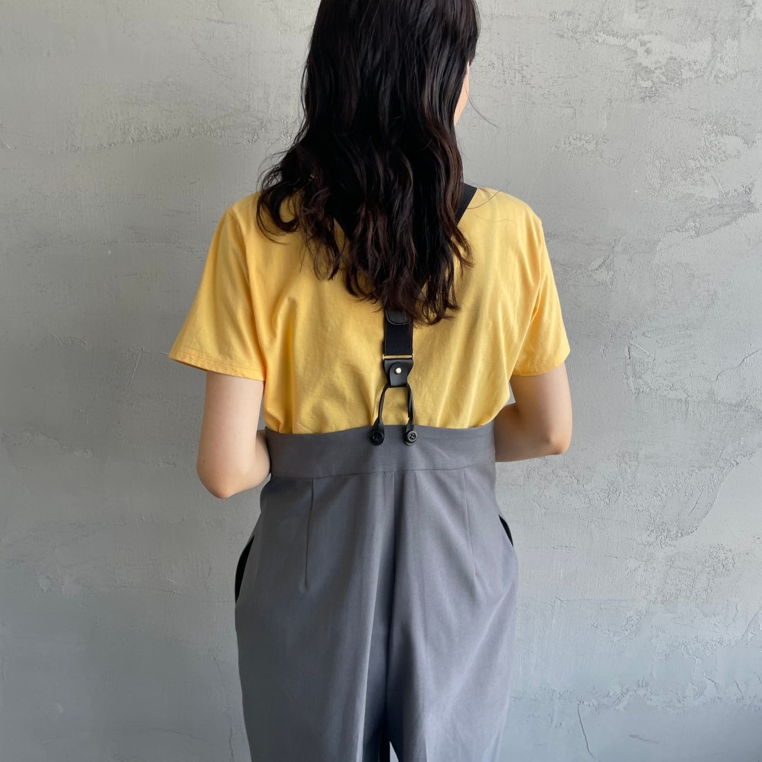 THE SHINZONE [ザ シンゾーン] コットンパックTシャツ [20SMSCU66] 53 YEL/D.N &&モデル身長：160cm 着用サイズ：F0&&