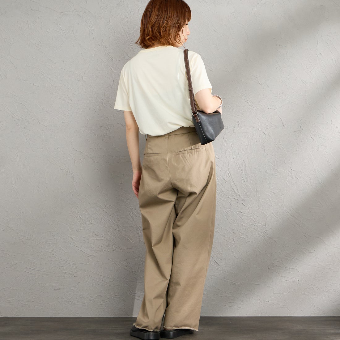 THE SHINZONE [ザ シンゾーン] コットンパックTシャツ [20SMSCU66] 76 MOSS GR &&モデル身長：158cm 着用サイズ：F0&&