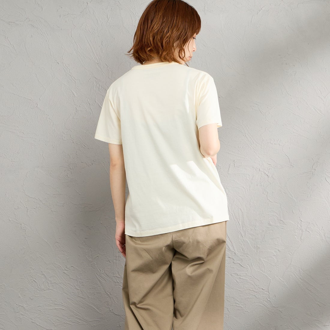 THE SHINZONE [ザ シンゾーン] コットンパックTシャツ [20SMSCU66] 76 MOSS GR &&モデル身長：158cm 着用サイズ：F0&&