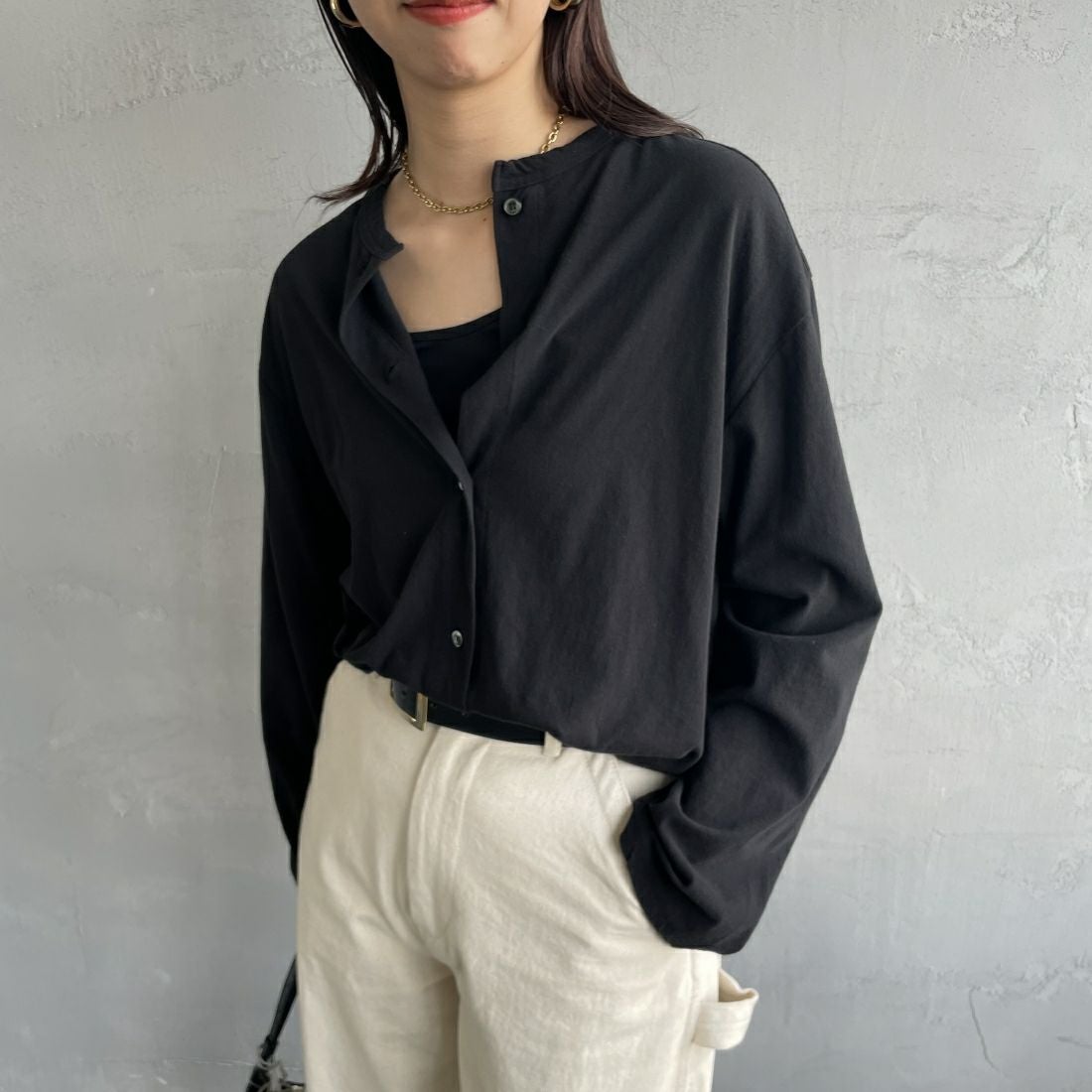 07 BLACK&&モデル身長：163cm 着用サイズ：F0&&