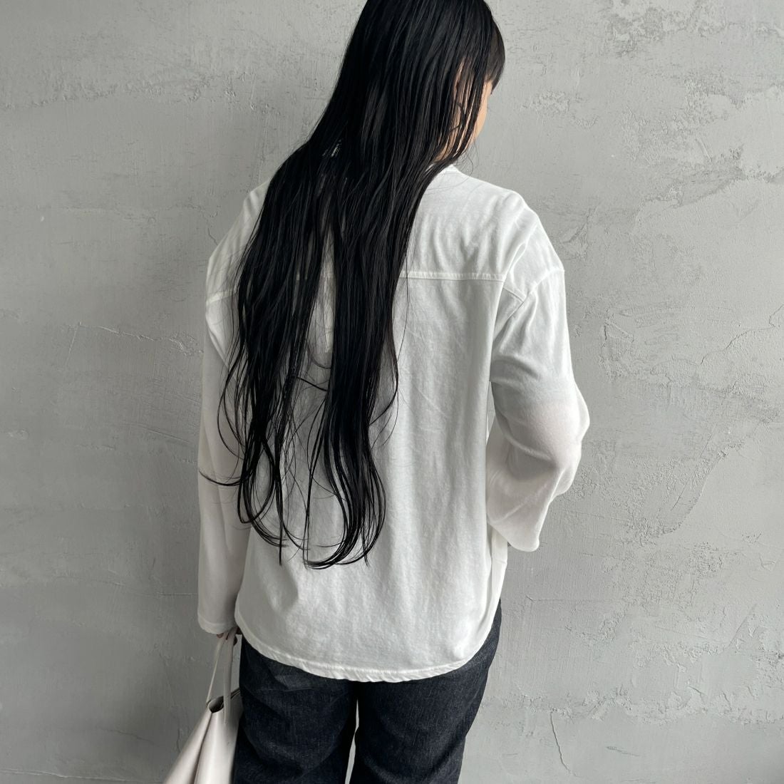 THE SHINZONE [ザ シンゾーン] ハイツイストコットンカーディガン [20SMSCU53] 01 WHITE &&モデル身長：156cm 着用サイズ：F0&&