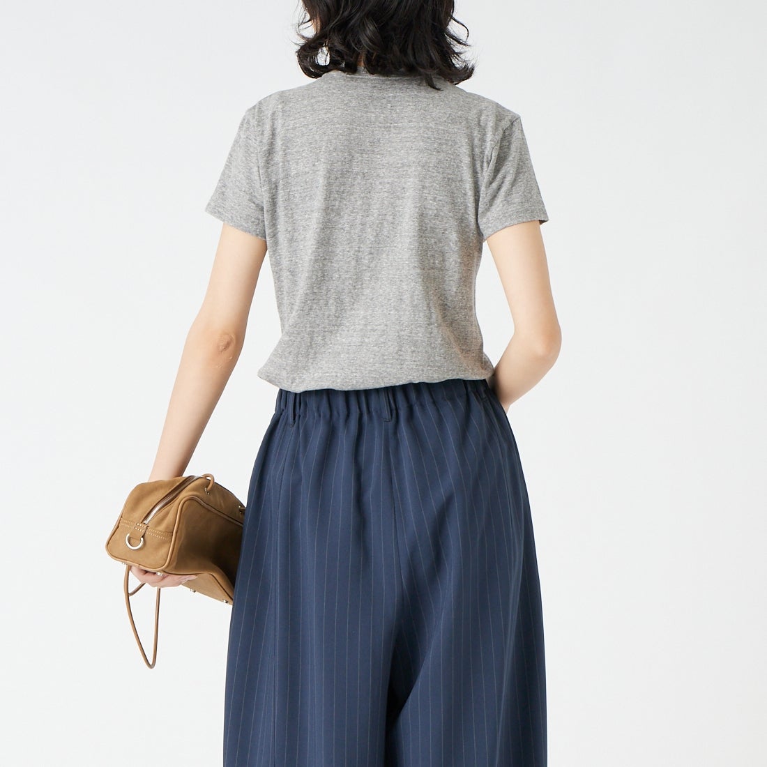 THE SHINZONE [ザ シンゾーン] コットンクルーネックTシャツ [14SMSCU22] 06 GRAY &&モデル身長：162cm 着用サイズ：F0&&
