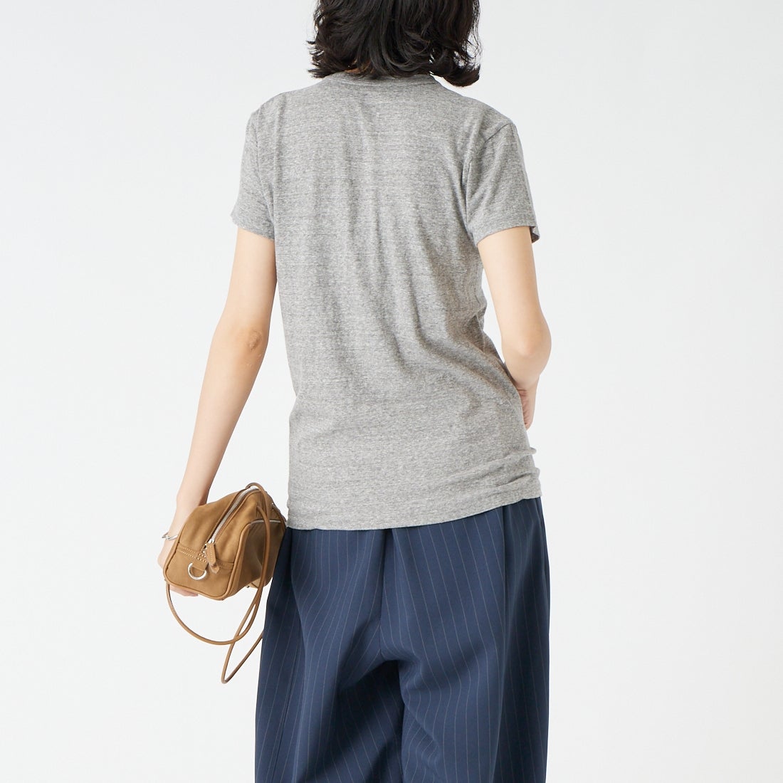 THE SHINZONE [ザ シンゾーン] コットンクルーネックTシャツ [14SMSCU22] 06 GRAY &&モデル身長：162cm 着用サイズ：F0&&