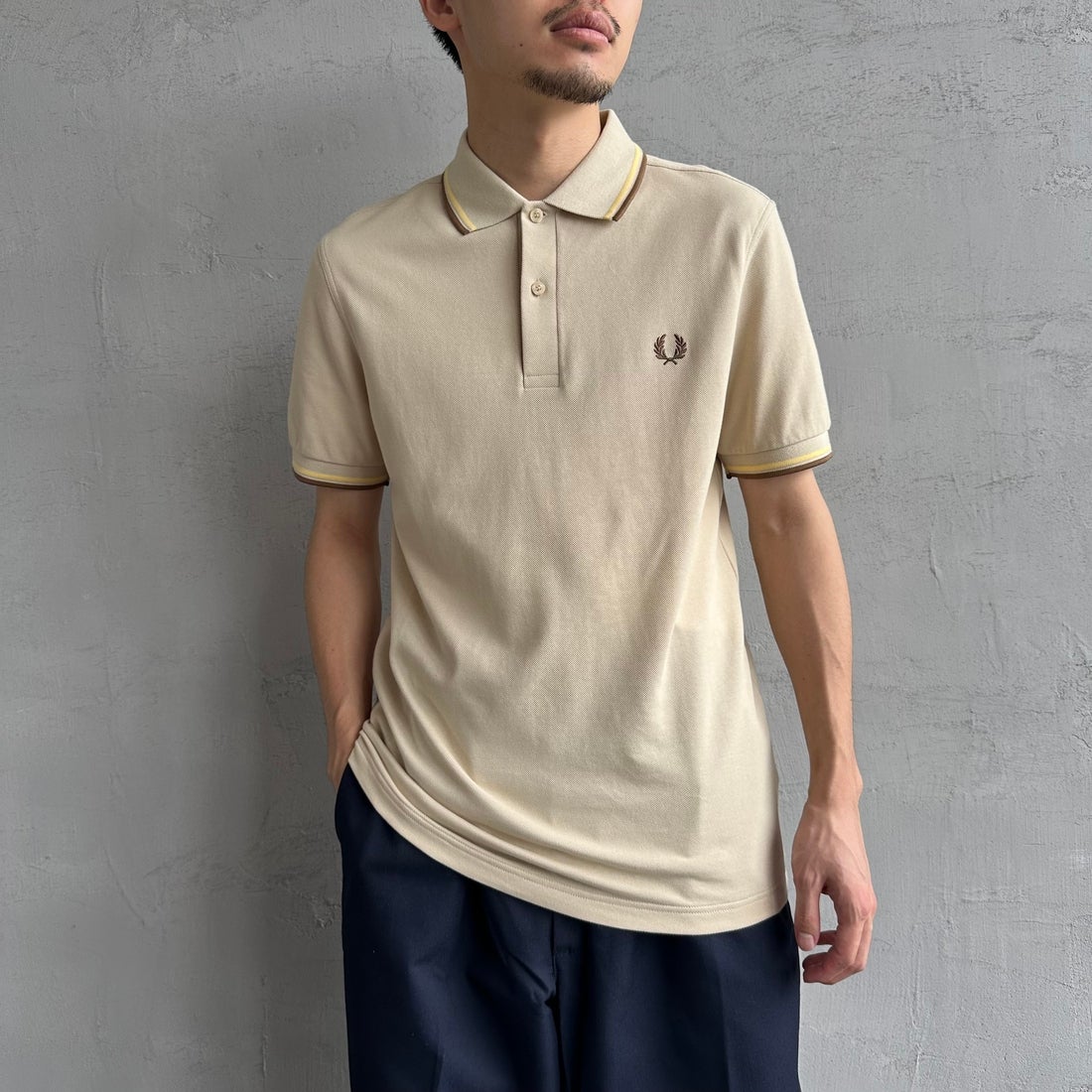 FRED PERRY [フレッドペリー] ティップライン ロゴ刺繍ポロシャツ