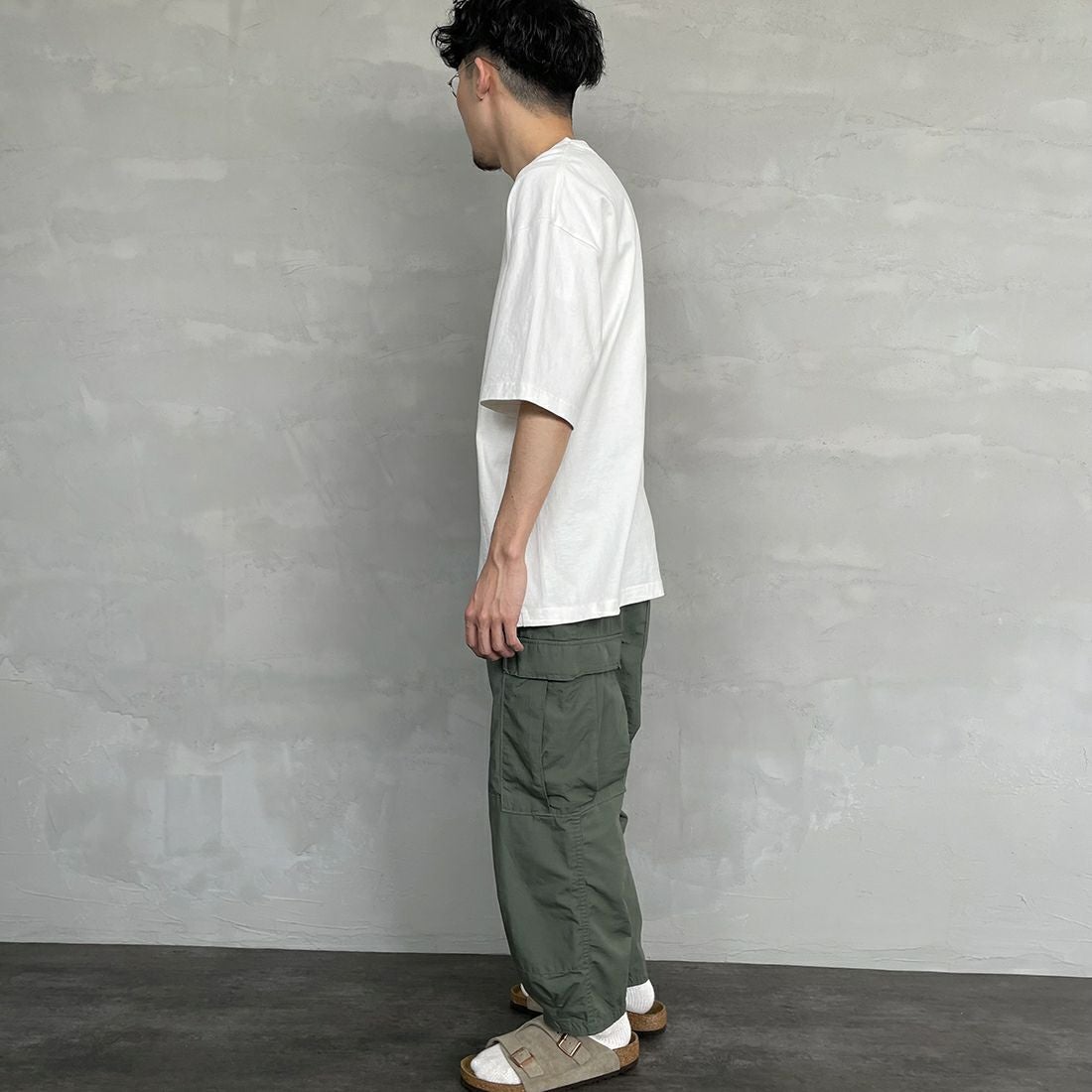 CHUMS [チャムス] ヘビーウエイトチャムスロゴTシャツ [CH01-2271] W001 WHITE &&モデル身長：168cm 着用サイズ：L&&