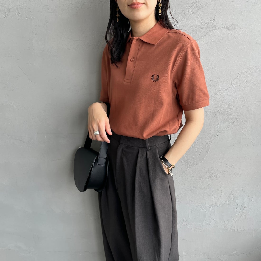 日本製 フレッドペリー ×ビームス別注長袖ポロシャツ オーバーサイズ L 鹿の子 FRED PERRY [フレッドペリー] 鹿の子ポロシャツ [M6000]｜ジーンズ