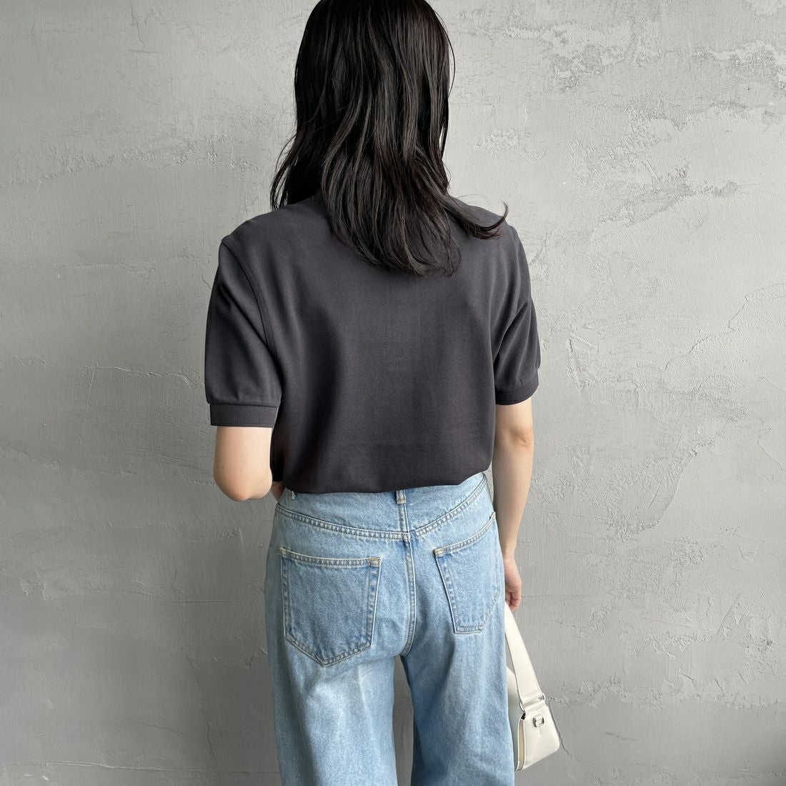 FRED PERRY [フレッドペリー] 鹿の子ポロシャツ [M6000] V56 ANCHR &&モデル身長：160cm 着用サイズ：S&&