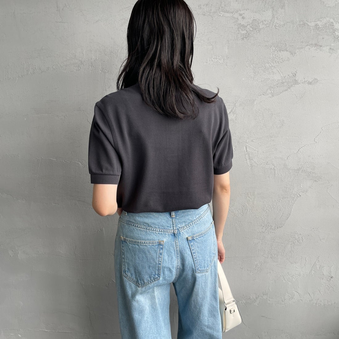 FRED PERRY [フレッドペリー] 鹿の子ポロシャツ [M6000] V56 ANCHR &&モデル身長：160cm 着用サイズ：S&&