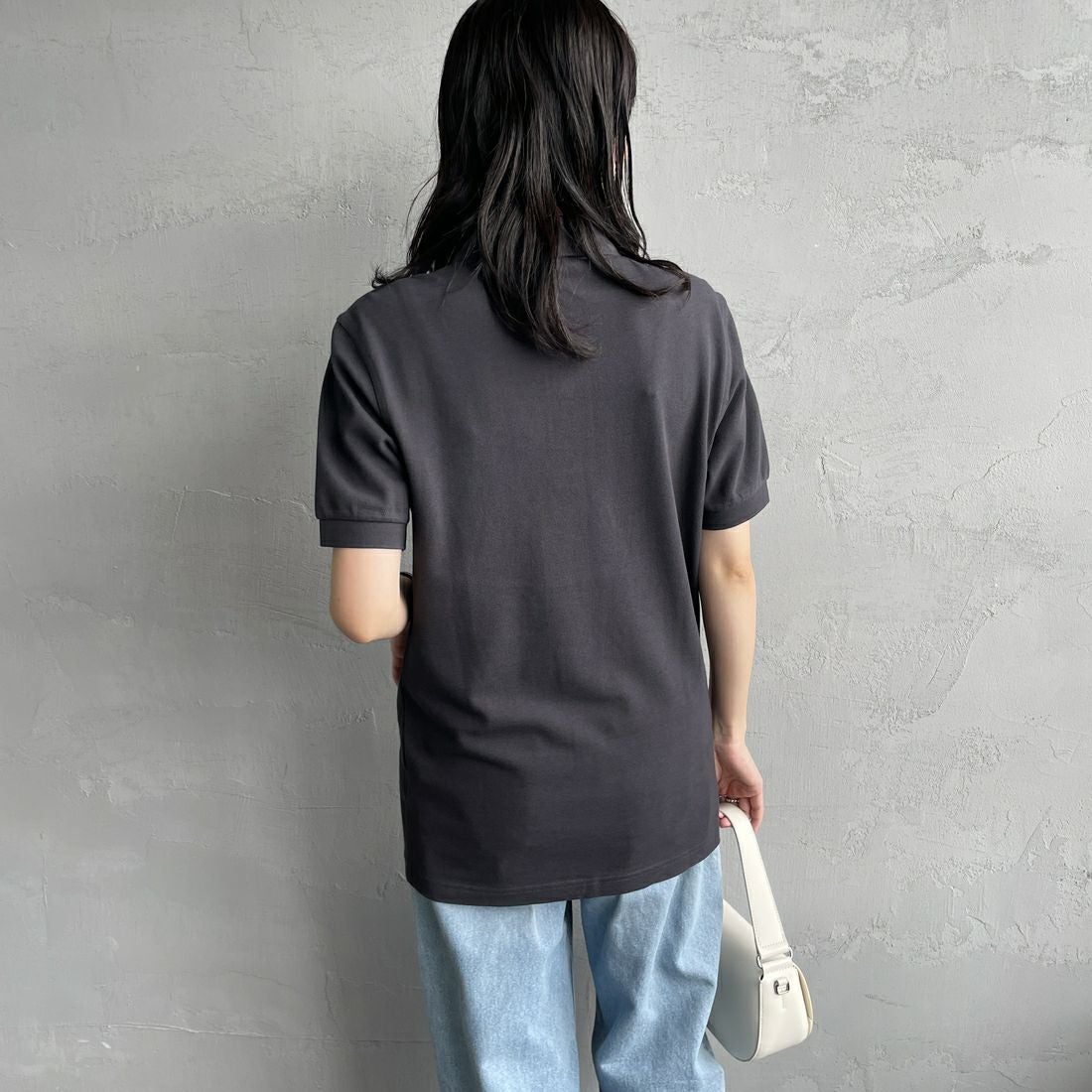 FRED PERRY [フレッドペリー] 鹿の子ポロシャツ [M6000] V56 ANCHR &&モデル身長：160cm 着用サイズ：S&&