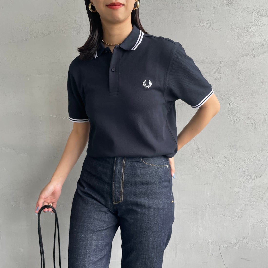 FRED PERRY [フレッドペリー] ティップライン ロゴ刺繍ポロシャツ