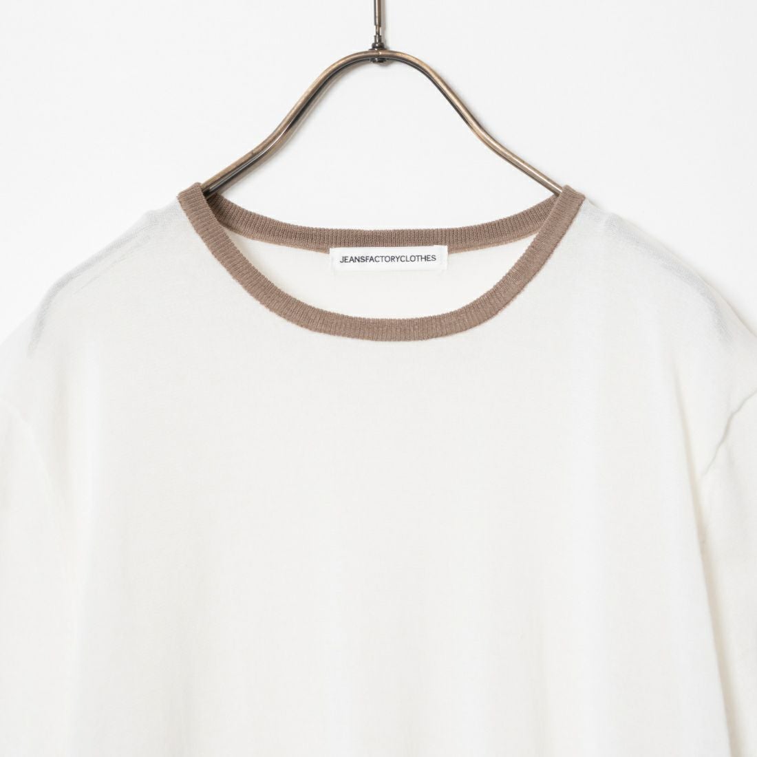 Jeans Factory Clothes [ジーンズファクトリークローズ] シアー配色半袖ニット [11242830] ｵﾌ