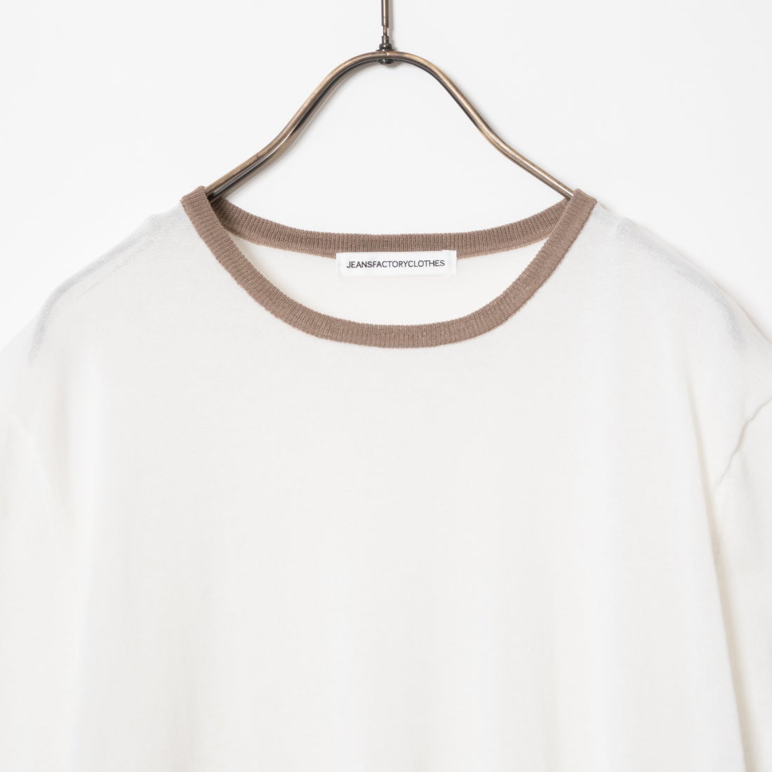 Jeans Factory Clothes [ジーンズファクトリークローズ] シアー配色半袖ニット [11242830] ｵﾌ
