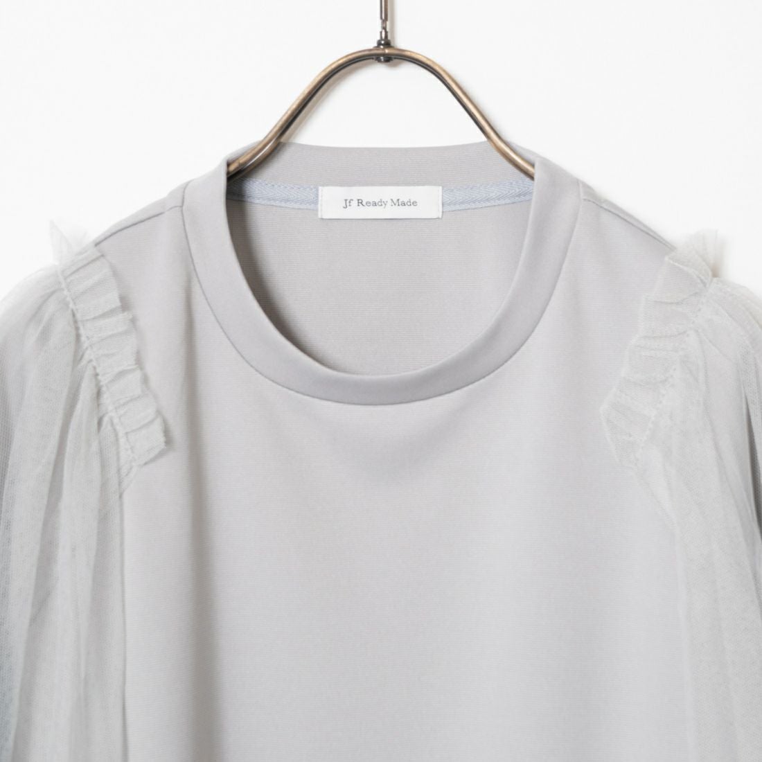 Jf Ready Made [ジェイエフレディメイド] チュールスリーブデザインTシャツ [7124327] ﾗｲﾄｸﾞﾚｰ