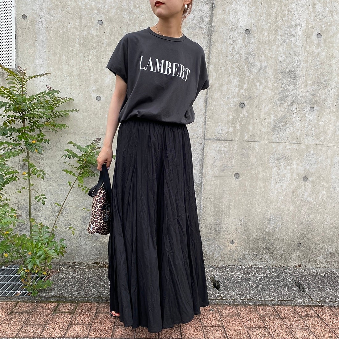 mizuiro ind [ミズイロインド] ボリュームフレアスカート [3-260010] 99 BLACK &&モデル身長：156cm 着用サイズ：F&&