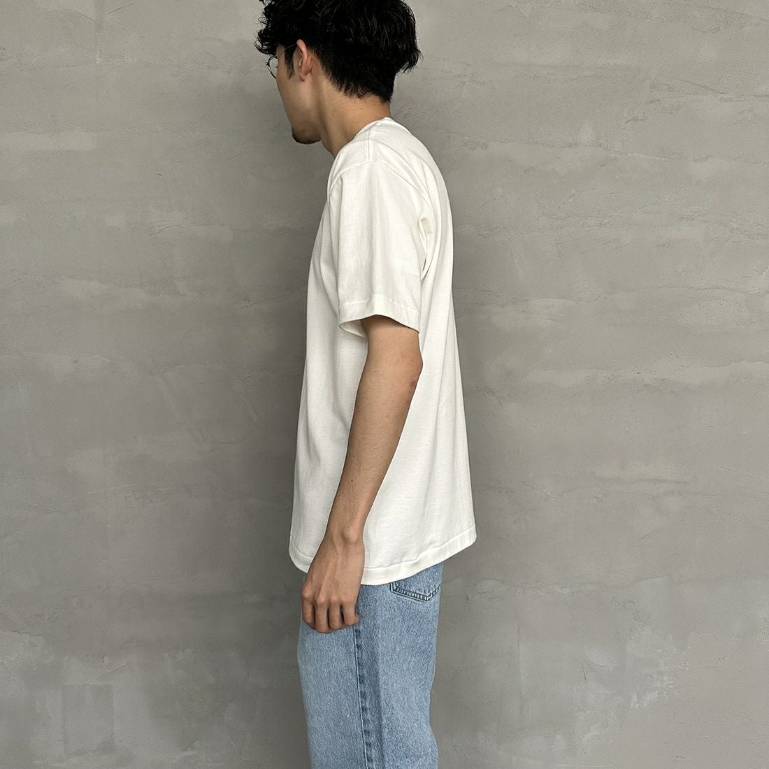 Hanes [ヘインズ] 1P SHIRO クルーネックTシャツ [HM1-X201] 010 ﾎﾜｲﾄ &&モデル身長：168cm 着用サイズ：M&&