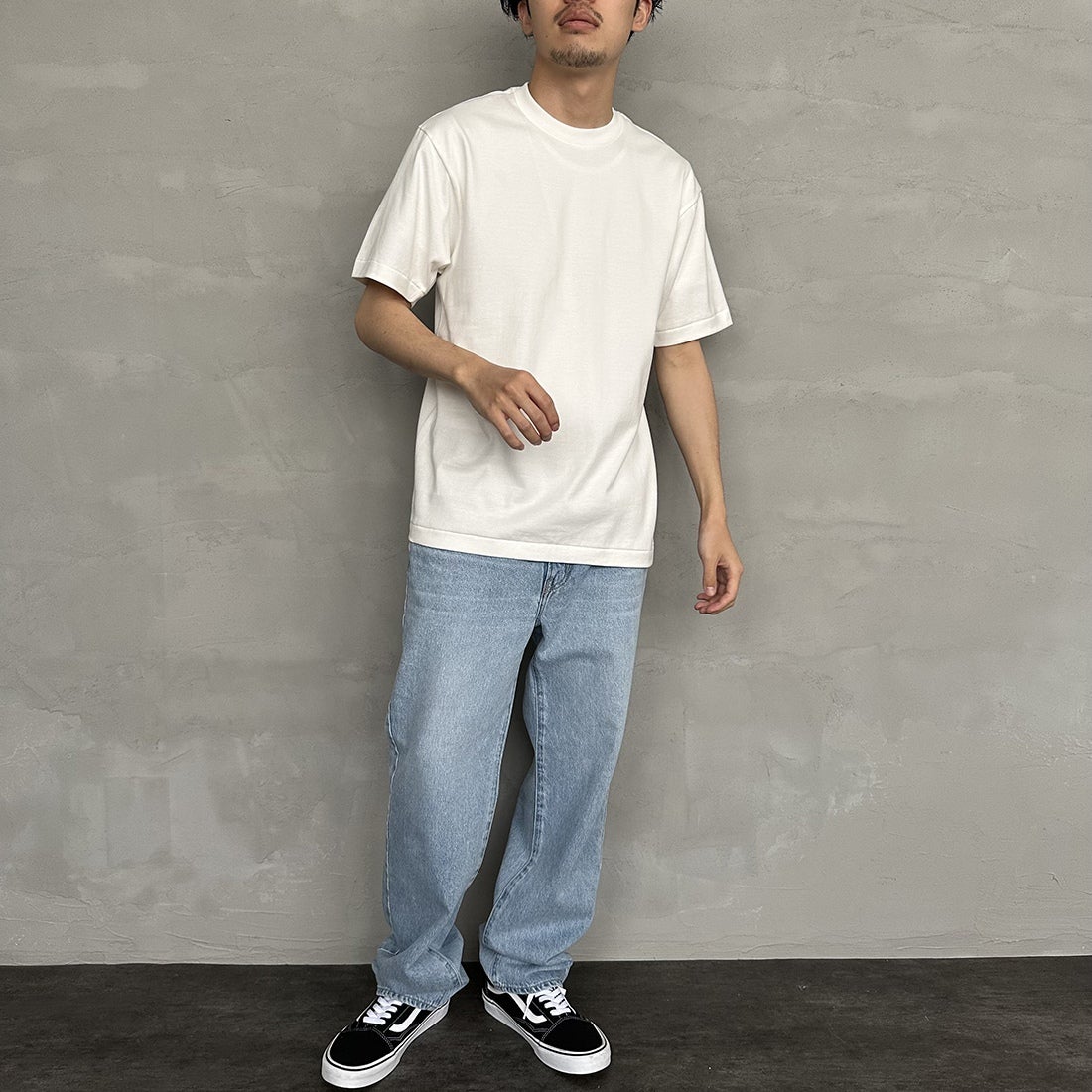 Hanes [ヘインズ] 1P SHIRO クルーネックTシャツ [HM1-X201] 010 ﾎﾜｲﾄ &&モデル身長：168cm 着用サイズ：M&&