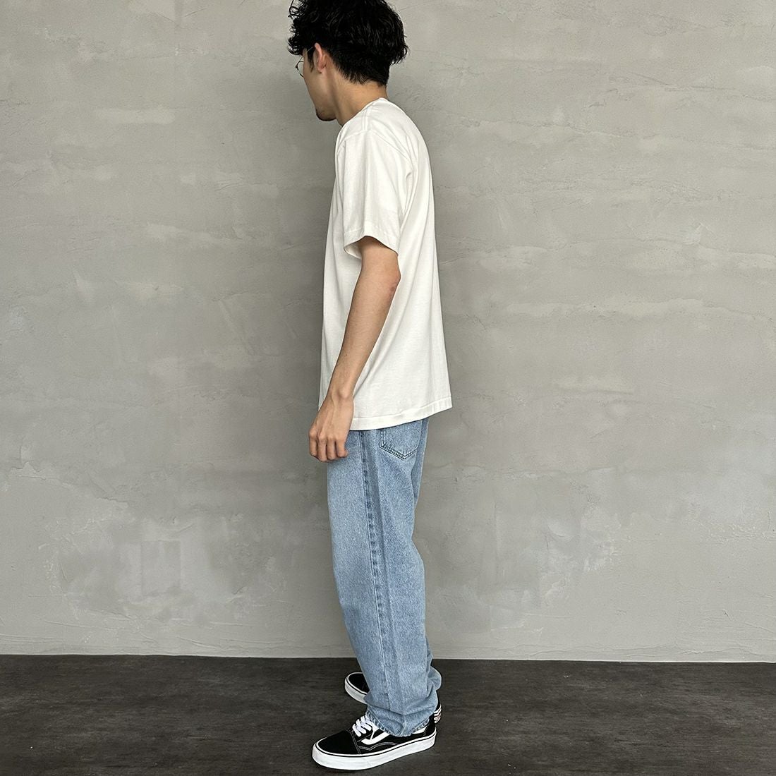 Hanes [ヘインズ] 1P SHIRO クルーネックTシャツ [HM1-X201] 010 ﾎﾜｲﾄ &&モデル身長：168cm 着用サイズ：M&&