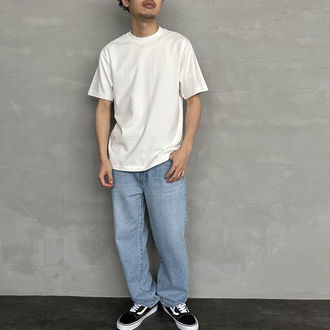 Hanes [ヘインズ] 1P SHIRO クルーネックTシャツ [HM1-X201] 010 ﾎﾜｲﾄ &&モデル身長：168cm 着用サイズ：M&&