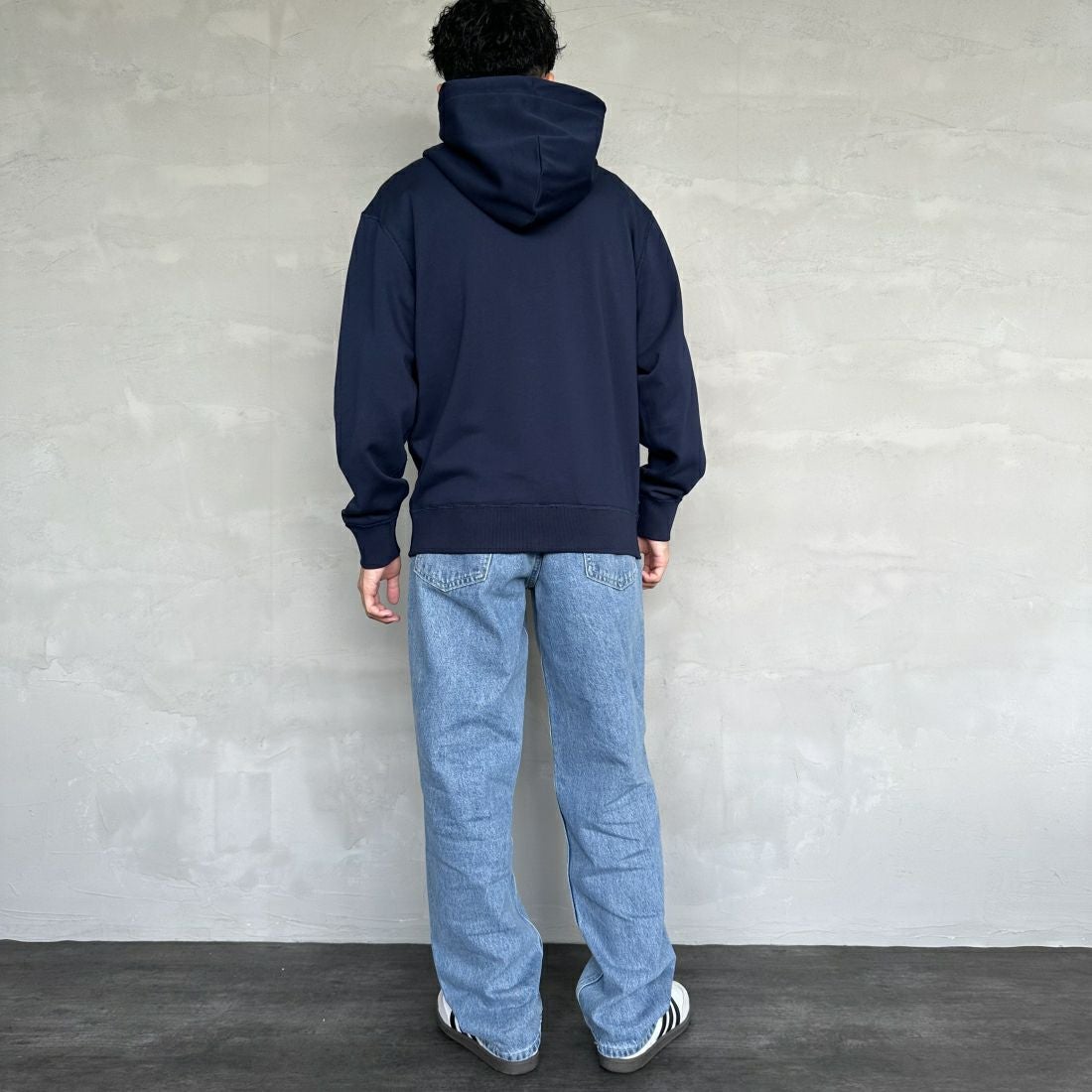 LACOSTE [ラコステ] プレミアムスウェットフーディー [SH6925] 166 NAVY B &&モデル身長：168cm 着用サイズ：4&&