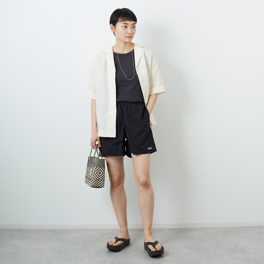 patagonia [パタゴニア] ウィメンズ バギーズ ショーツ [57059] BOB &&モデル身長：160cm 着用サイズ：S&&