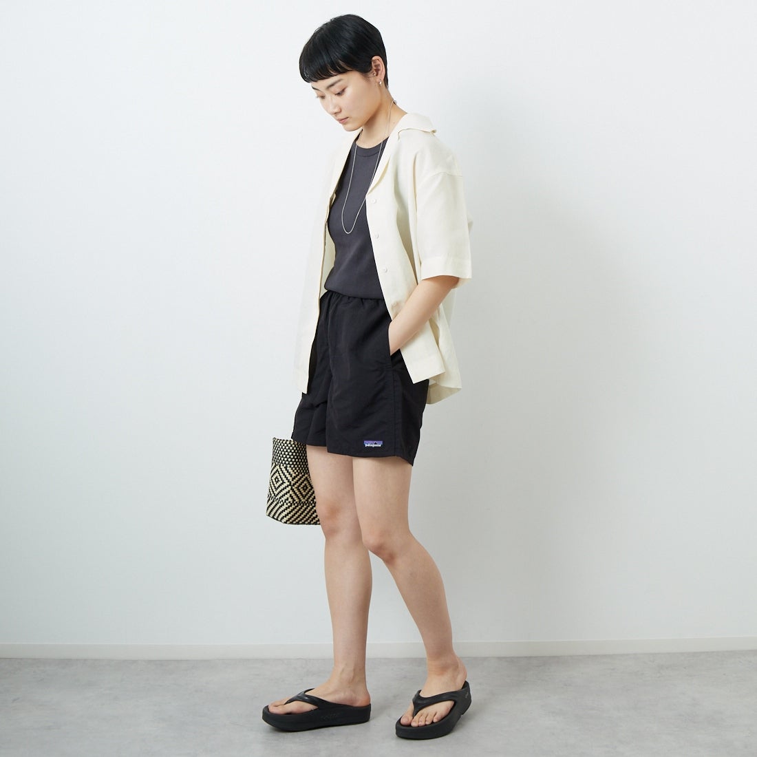 patagonia [パタゴニア] ウィメンズ バギーズ ショーツ [57059] BOB &&モデル身長：160cm 着用サイズ：S&&