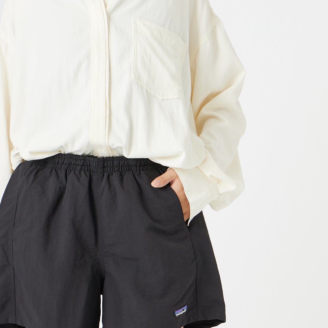 patagonia [パタゴニア] ウィメンズ バギーズ ショーツ [57059] BOB &&モデル身長：162cm 着用サイズ：S&&