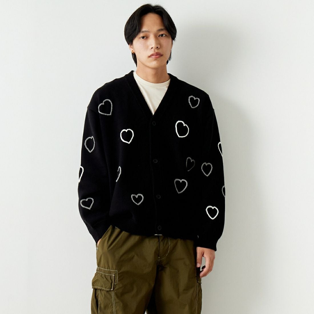 BLACK&&モデル身長：179cm 着用サイズ：L&&