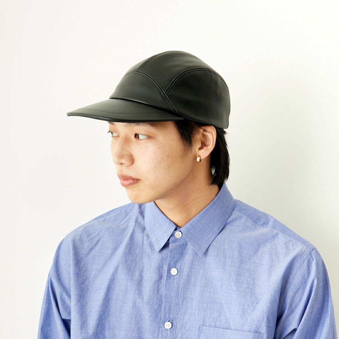 Indietro Association [インディエトロアソシエーション] レザージェットキャップ [IA-24-091] BLACK