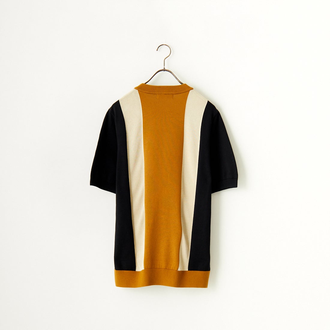 FRED PERRY [フレッドペリー] ストライプ ファインニットTシャツ [K7853] U57 BLK/OA