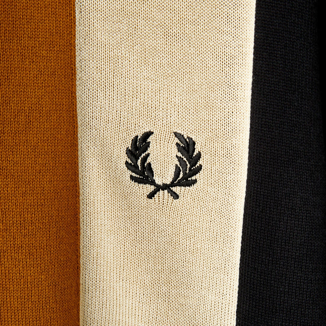 FRED PERRY [フレッドペリー] ストライプ ファインニットTシャツ [K7853] U57 BLK/OA