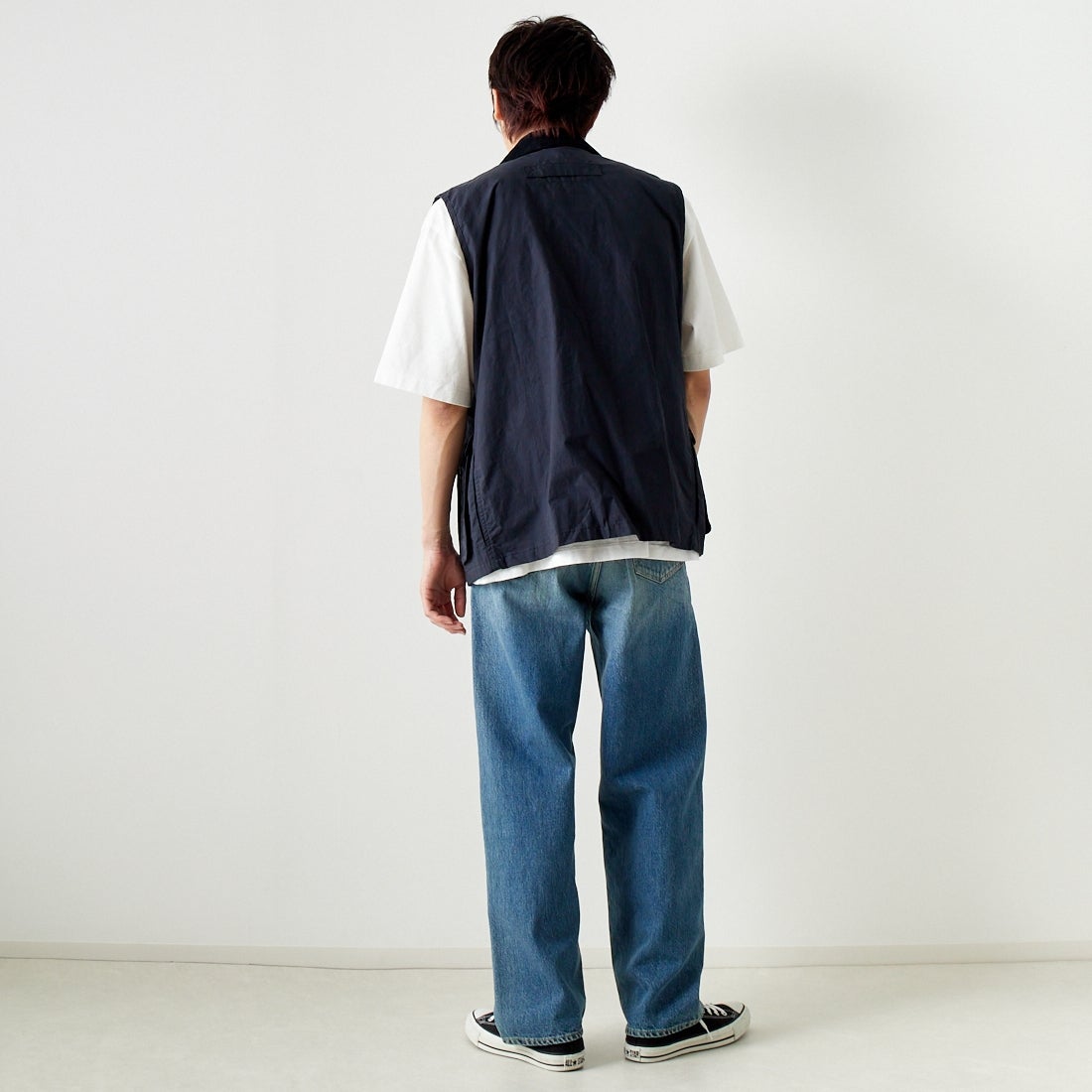 Barbour [バブアー] モディファイド トランスポート ベスト [MGI0246] DK NAVY &&モデル身長：182cm 着用サイズ：M&&