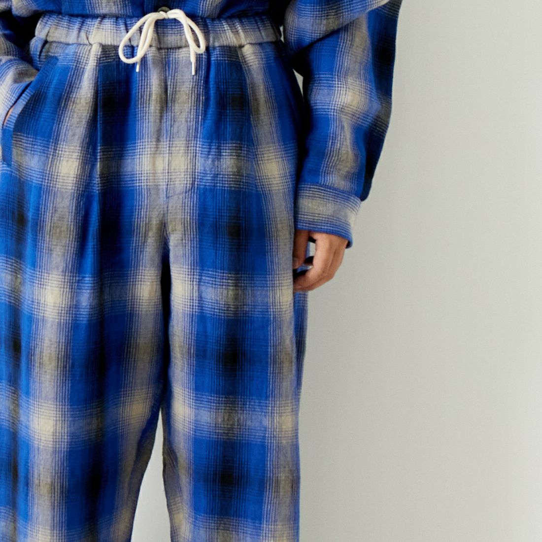 ATELIER BETON [アトリエベトン] リネンチェックパンツ [241-11D] BLUE CHK