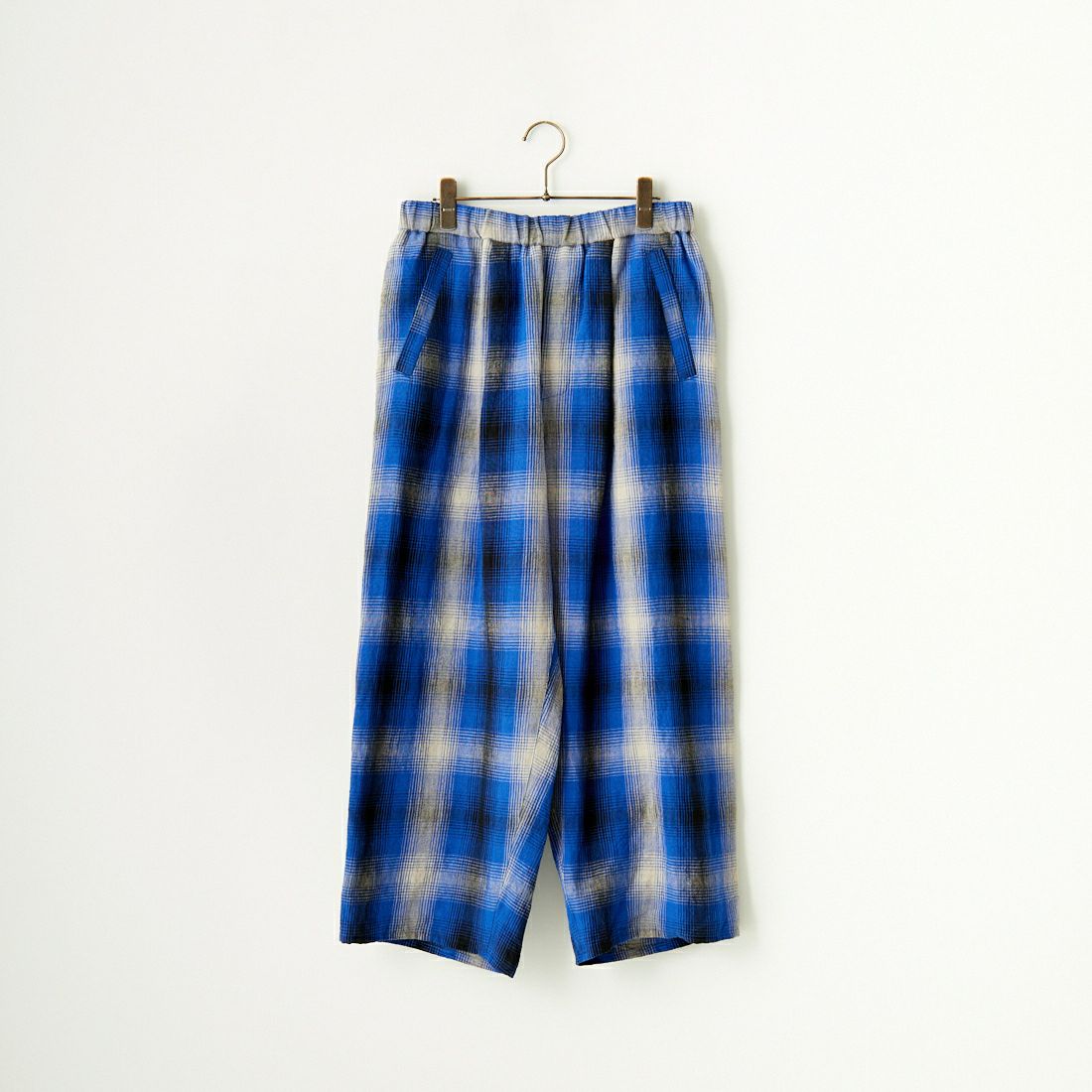 ATELIER BETON [アトリエベトン] リネンチェックパンツ [241-11D] BLUE CHK