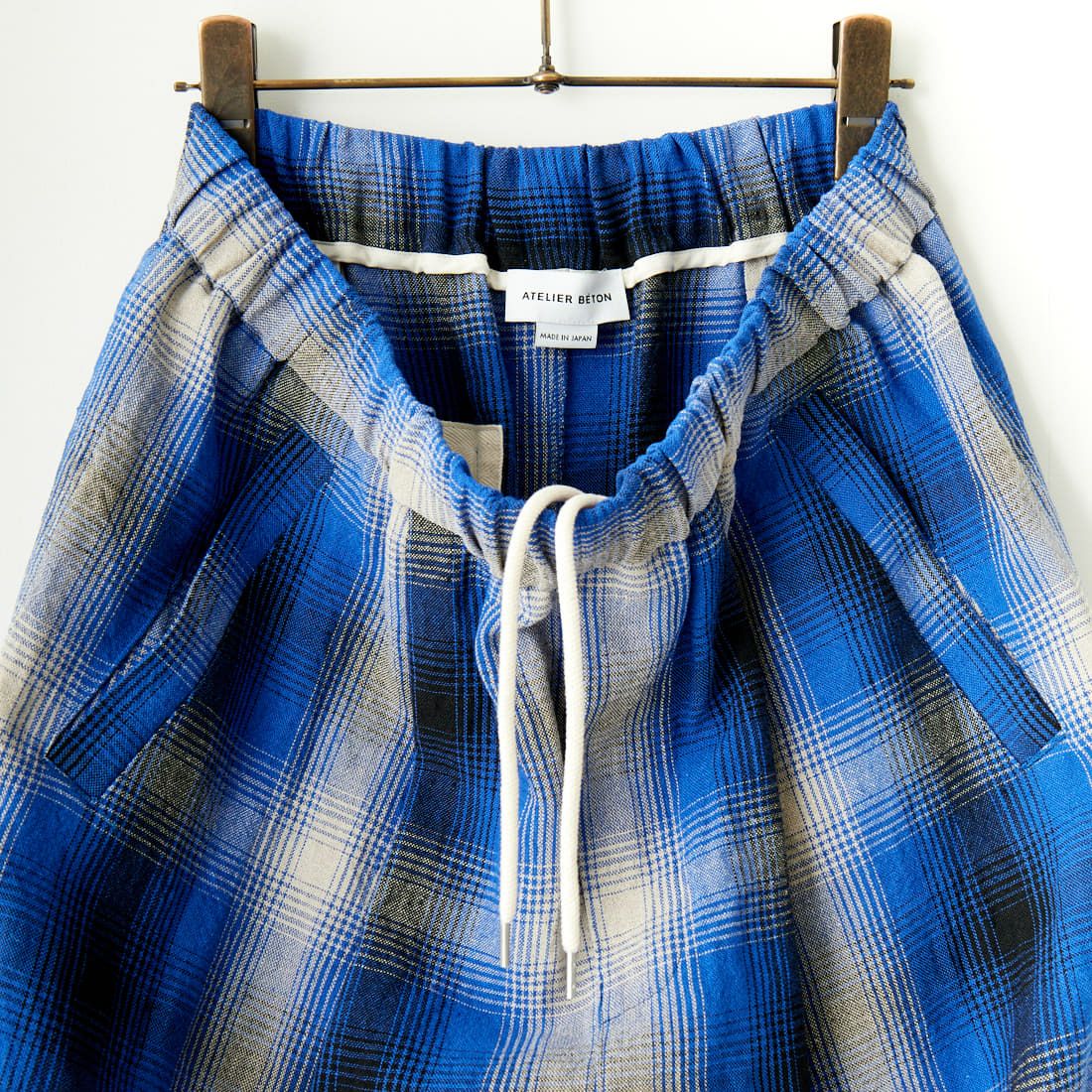 ATELIER BETON [アトリエベトン] リネンチェックパンツ [241-11D] BLUE CHK