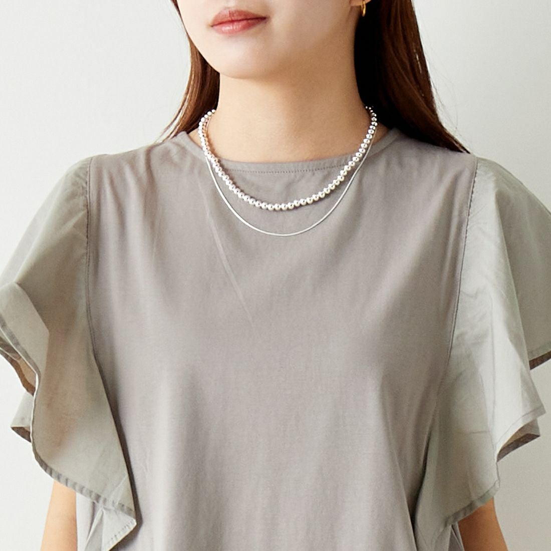 Maison de L'allure [メゾン ドゥ ラリュール] 2WAYキーネックラッフルプルオーバー [24112017] 07 GRAY