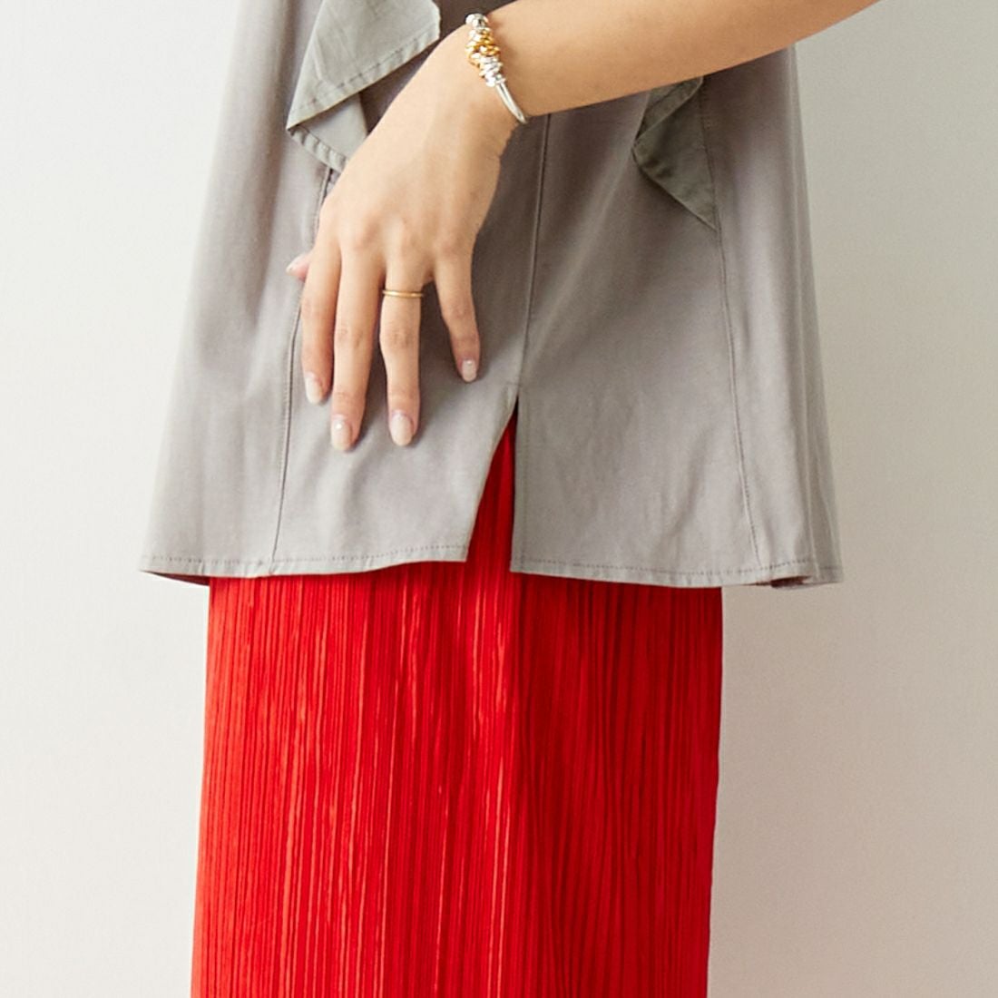 Maison de L'allure [メゾン ドゥ ラリュール] 2WAYキーネックラッフルプルオーバー [24112017] 07 GRAY