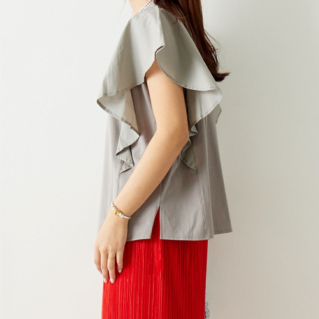 Maison de L'allure [メゾン ドゥ ラリュール] 2WAYキーネックラッフルプルオーバー [24112017] 07 GRAY