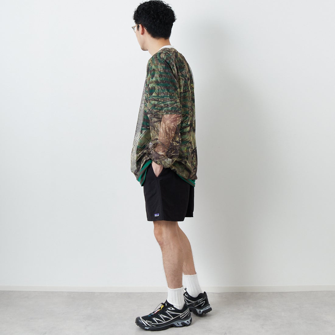 patagonia [パタゴニア] メンズ バギーズ ショーツ 5インチ [57022] BOB&&モデル身長：168cm 着用サイズ：M&&